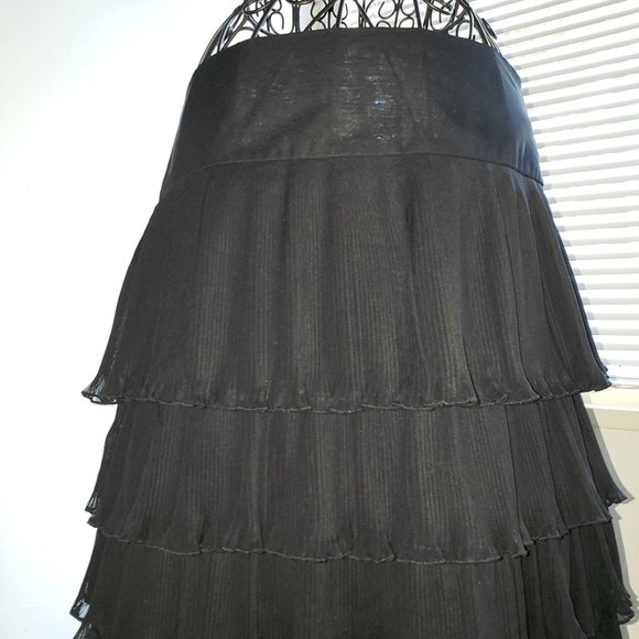 Cottagecore MOD Punk New Wave Pleated Tiered Black Ruffled Mini Skirt Madonna  S - Picture 5 of 14